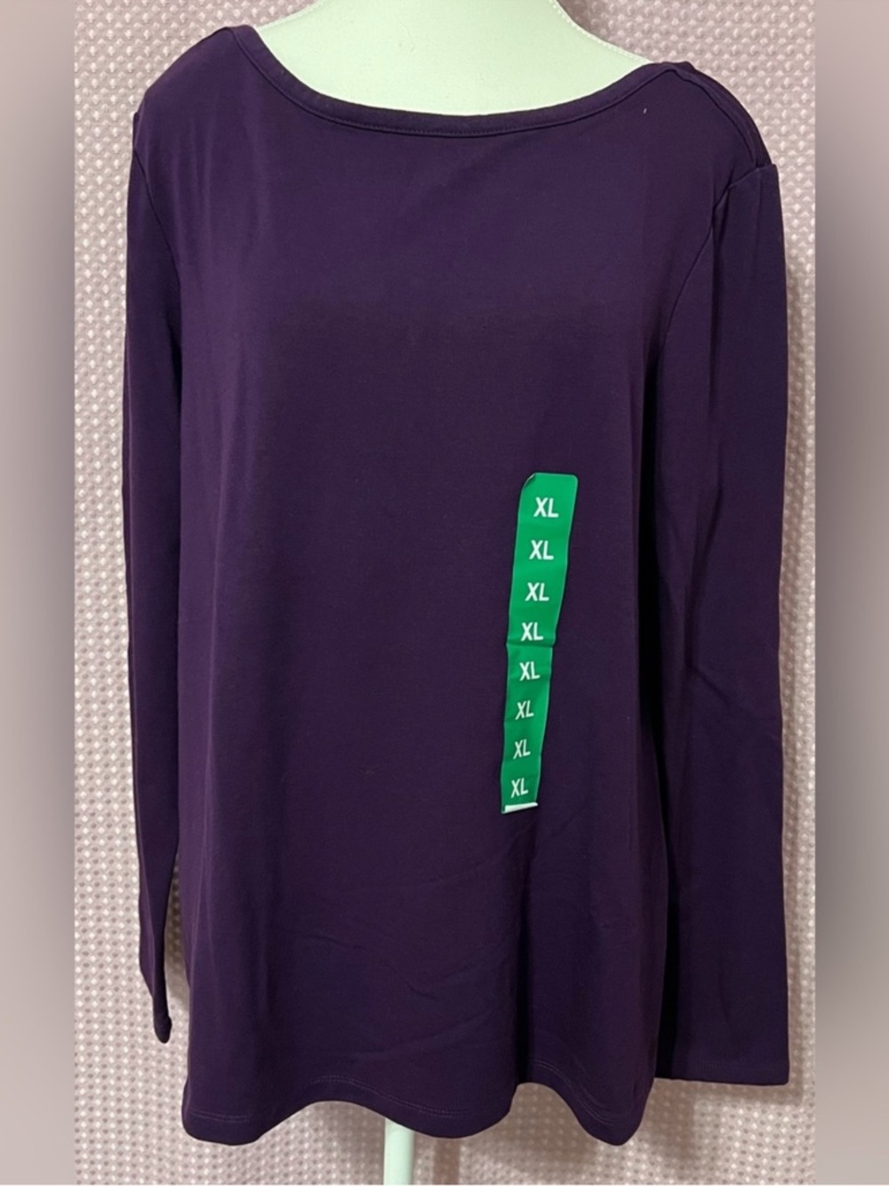 Banana Republic Long Sleeve Boatneck Top - Deep Plum